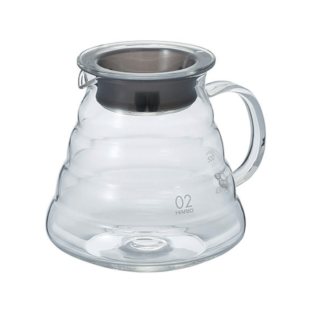 Die Hario Kaffeekanne aus Glas in der Größe 600ml.