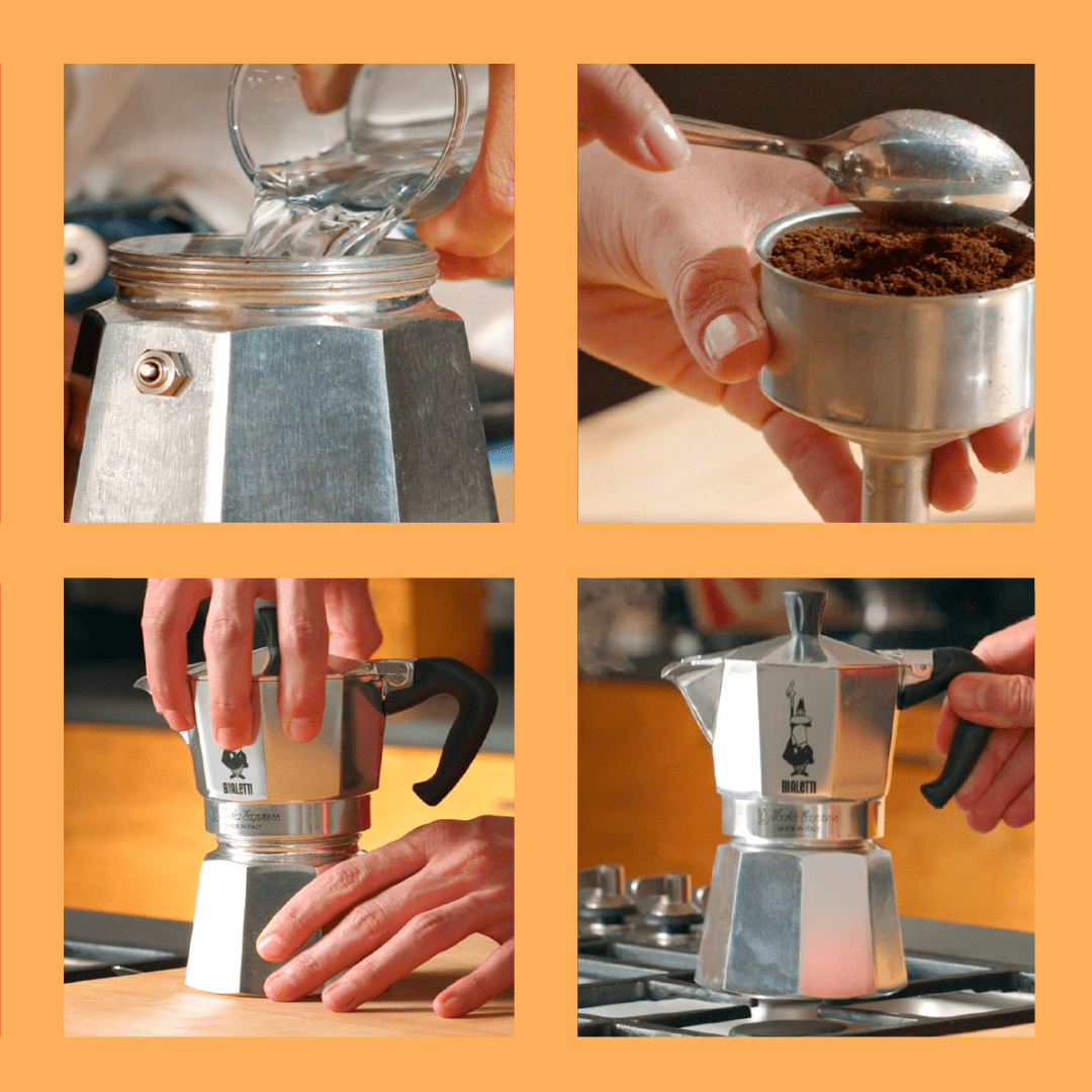 Eine kurze Anleitung wie man mit dem Bialetti Moka Express Espressokocher leckeren Kaffee kocht.